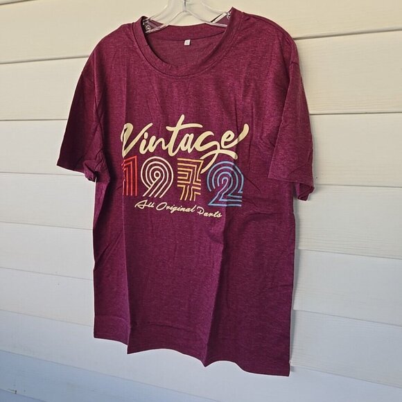 1A-Vintage 1972 Women's T Shirt  Size Large Dusty Blue Gray - Picture 8 of 16